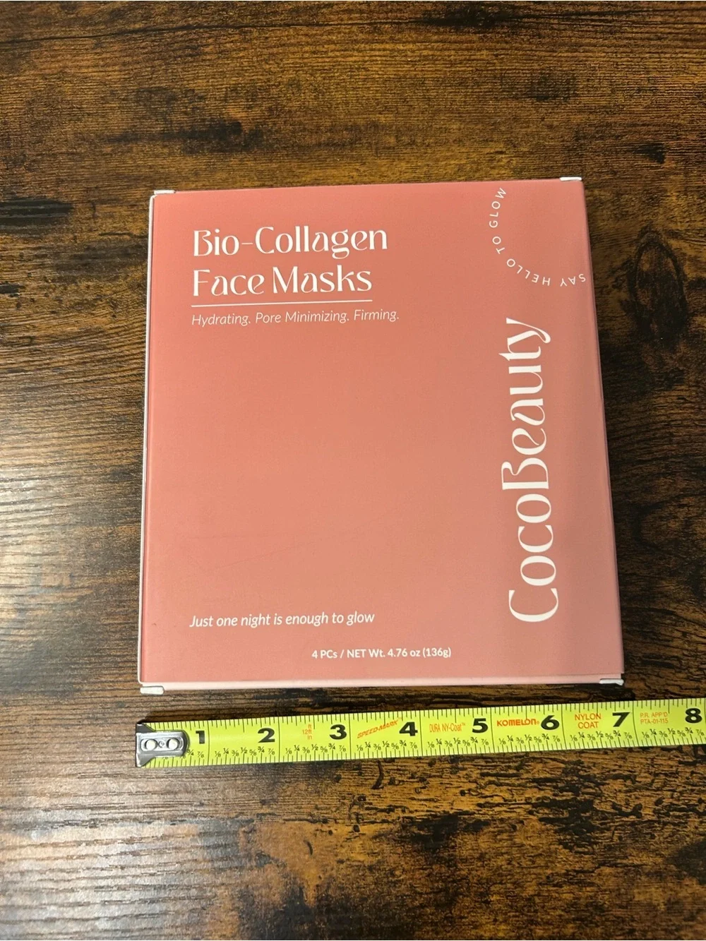 CocoBeauty Bio-Collagen Face Masks 4 Pack Hydrating Firming Pore Minimizing